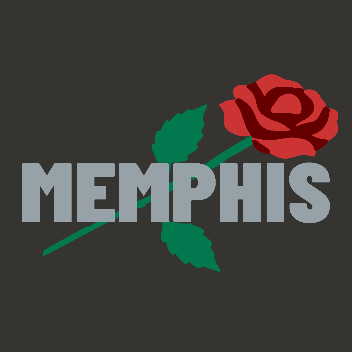 Approved Memphis Rose artwork — flat embroidery design reference
